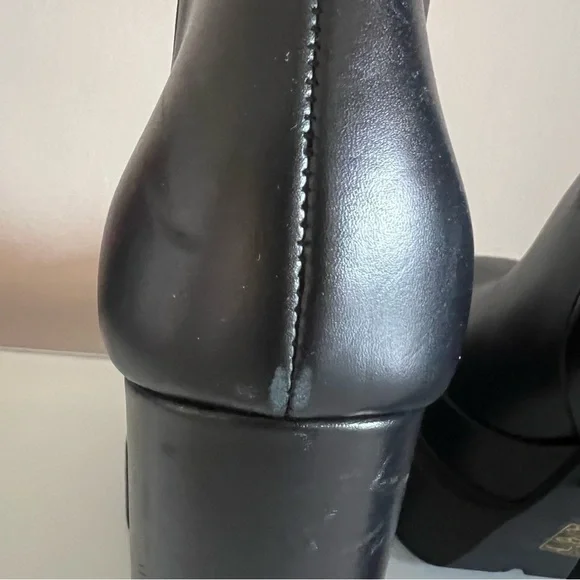 VERSACE | Black block platform aevitas Versace lug sole designer leather boot - Picture 11 of 16